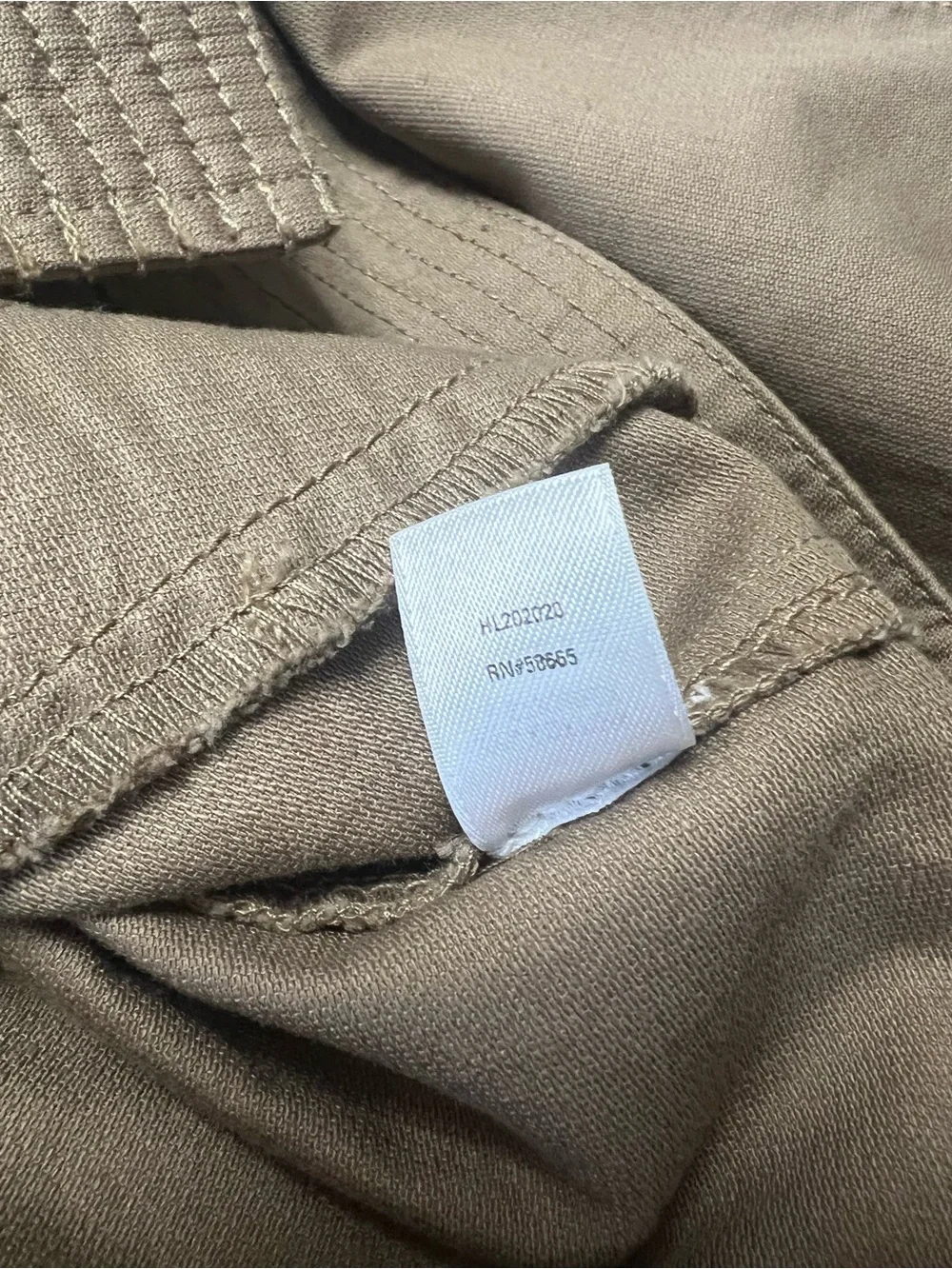 Hinge Nordstrom Khaki Beige Cropped Pleated Jacket 3/4 Sleeve Cotton Blend
